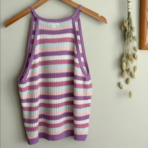 Boho Striped Knitted Tank XL - Picture 2 of 6